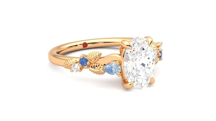 Taylor & Hart Lierre Oval Engagement Ring 360 degree image 5