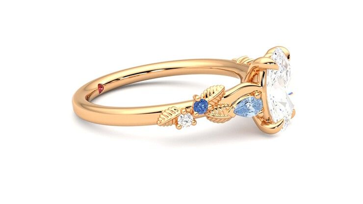 Taylor & Hart Lierre Oval Engagement Ring 360 degree image 8