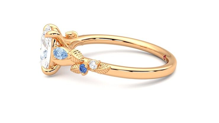 Taylor & Hart Lierre Oval Engagement Ring 360 degree image 21