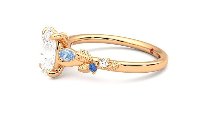 Taylor & Hart Lierre Oval Engagement Ring 360 degree image 22