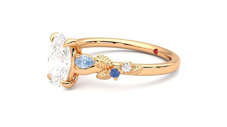 Taylor & Hart Lierre Oval Engagement Ring 360 degree image 23