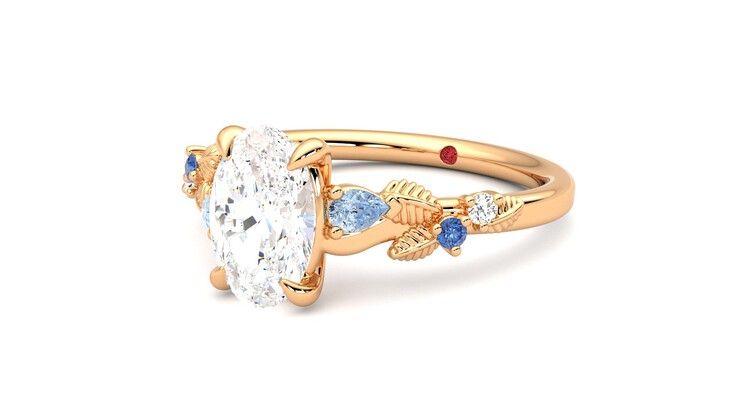 Taylor & Hart Lierre Oval Engagement Ring 360 degree image 25