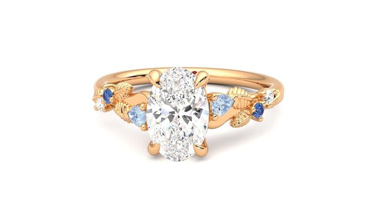 Taylor & Hart Lierre Oval Engagement Ring 360 degree image 28