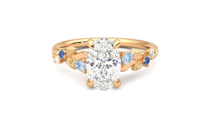 Taylor & Hart Lierre Oval Engagement Ring 360 degree image 29