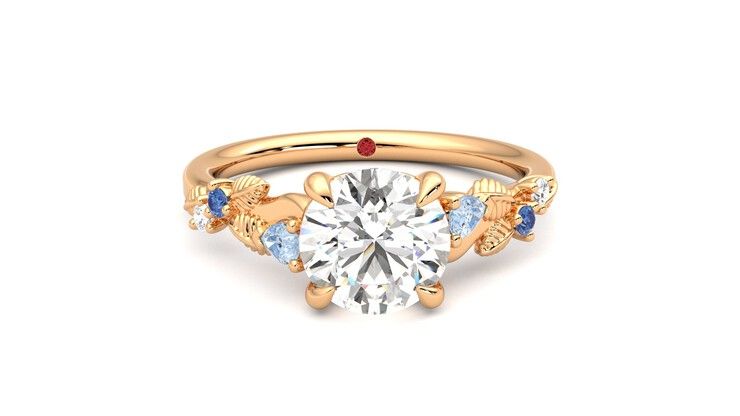 Taylor & Hart Lierre Round Engagement Ring 360 degree image 1