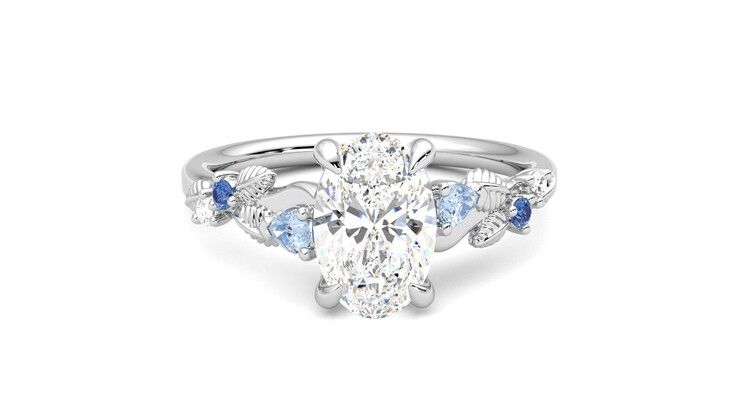 Taylor & Hart Lierre Oval Engagement Ring 360 degree image 1