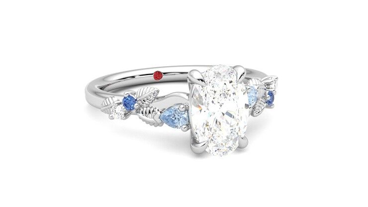Taylor & Hart Lierre Oval Engagement Ring 360 degree image 4