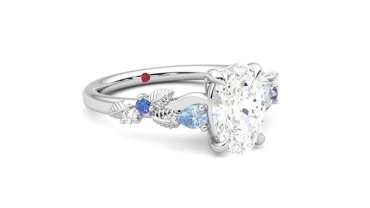 Taylor & Hart Lierre Oval Engagement Ring 360 degree image 5