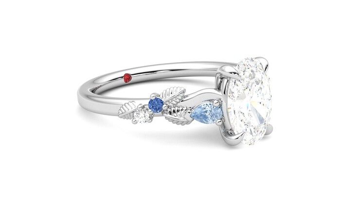 Taylor & Hart Lierre Oval Engagement Ring 360 degree image 6