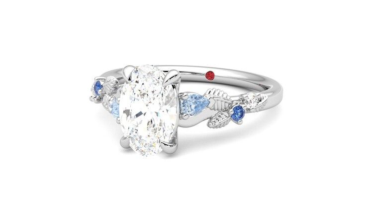 Taylor & Hart Lierre Oval Engagement Ring 360 degree image 26