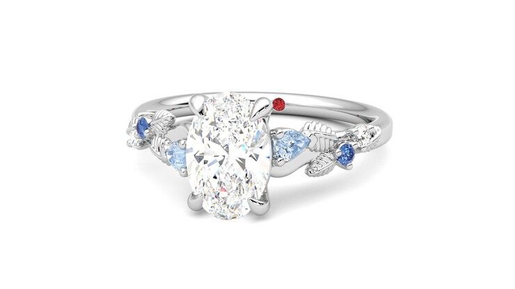 Taylor & Hart Lierre Oval Engagement Ring 360 degree image 27