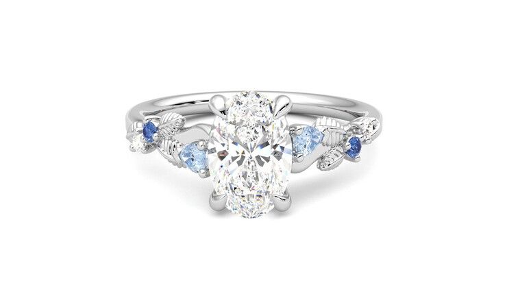 Taylor & Hart Lierre Oval Engagement Ring 360 degree image 29