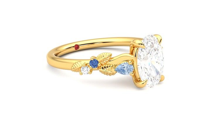 Taylor & Hart Lierre Oval Engagement Ring 360 degree image 6
