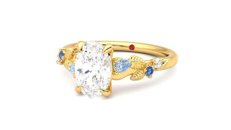 Taylor & Hart Lierre Oval Engagement Ring 360 degree image 26