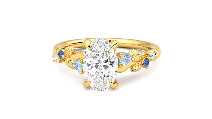 Taylor & Hart Lierre Oval Engagement Ring 360 degree image 28