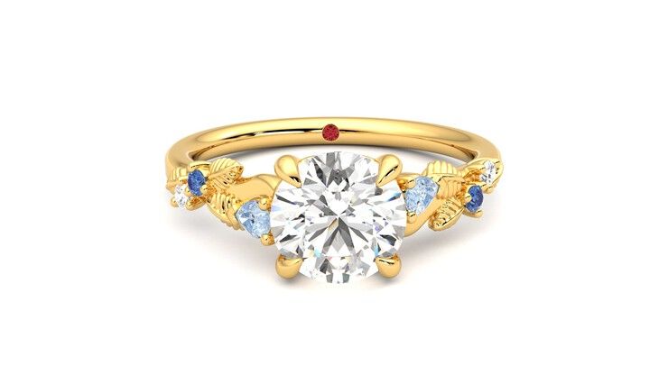 Taylor & Hart Lierre Round Engagement Ring 360 degree image 1