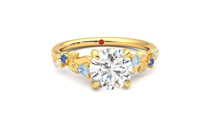 Taylor & Hart Lierre Round Engagement Ring 360 degree image 2
