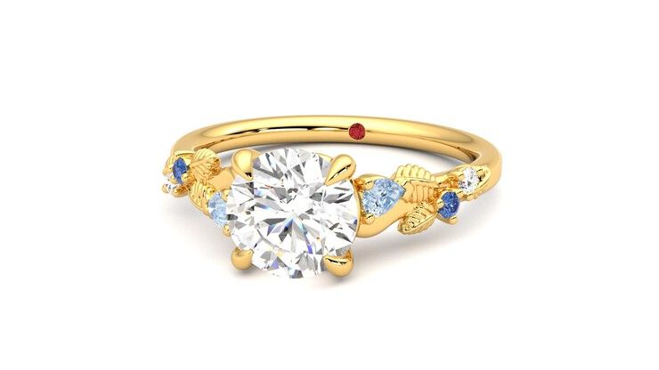 Taylor & Hart Lierre Round Engagement Ring 360 degree image 27