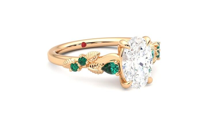 Taylor & Hart Lierre Oval Engagement Ring 360 degree image 5