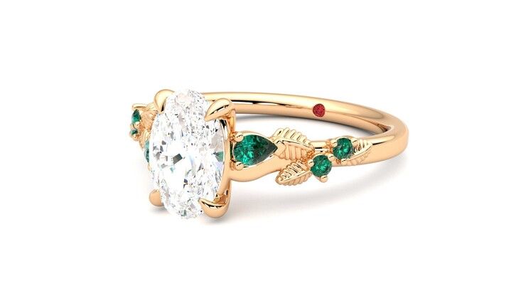 Taylor & Hart Lierre Oval Engagement Ring 360 degree image 25