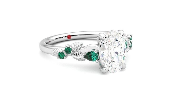 Taylor & Hart Lierre Oval Engagement Ring 360 degree image 5
