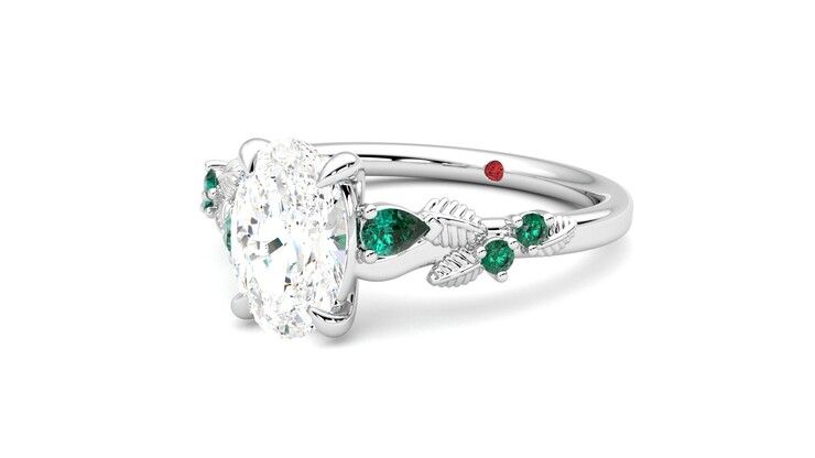 Taylor & Hart Lierre Oval Engagement Ring 360 degree image 25