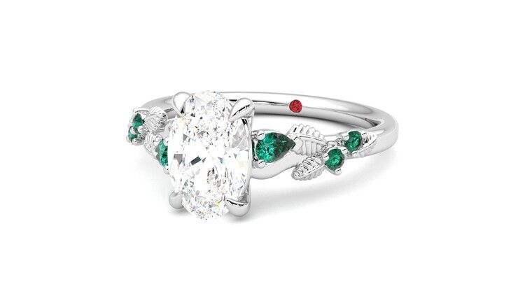 Taylor & Hart Lierre Oval Engagement Ring 360 degree image 26