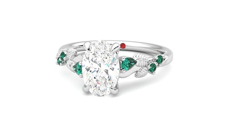 Taylor & Hart Lierre Oval Engagement Ring 360 degree image 27