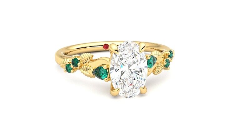Taylor & Hart Lierre Oval Engagement Ring 360 degree image 3