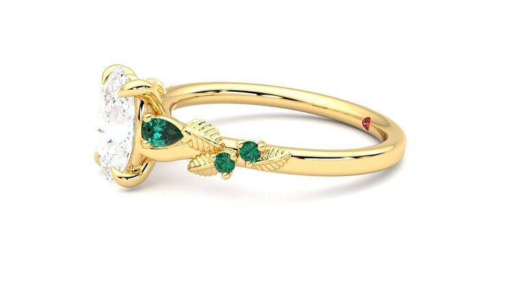Taylor & Hart Lierre Oval Engagement Ring 360 degree image 22