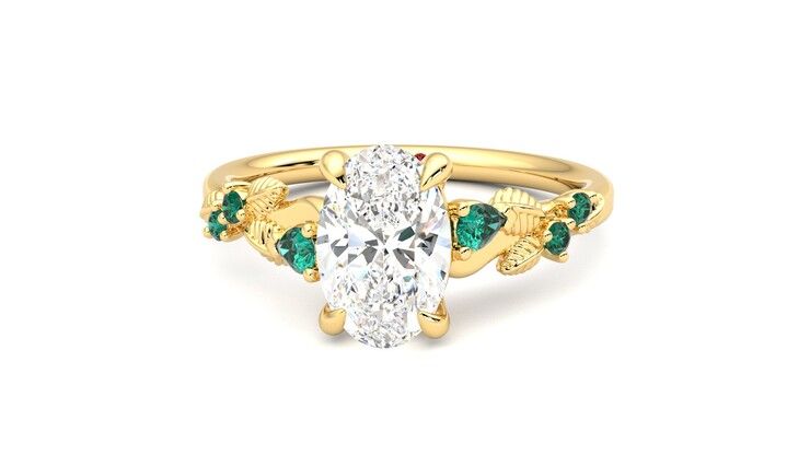 Taylor & Hart Lierre Oval Engagement Ring 360 degree image 28