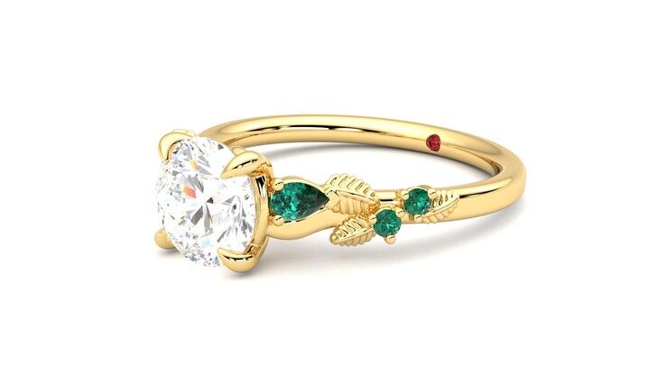 Taylor & Hart Lierre Round Engagement Ring 360 degree image 24