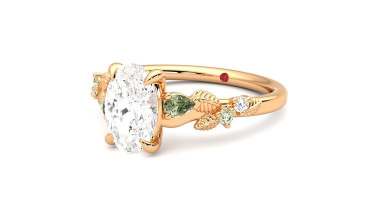 Taylor & Hart Lierre Oval Engagement Ring 360 degree image 25