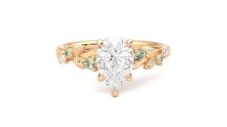 Taylor & Hart Lierre Pear Engagement Ring 360 degree image 1