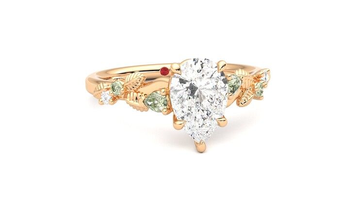 Taylor & Hart Lierre Pear Engagement Ring 360 degree image 3