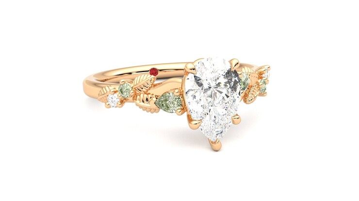 Taylor & Hart Lierre Pear Engagement Ring 360 degree image 4