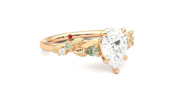 Taylor & Hart Lierre Pear Engagement Ring 360 degree image 5