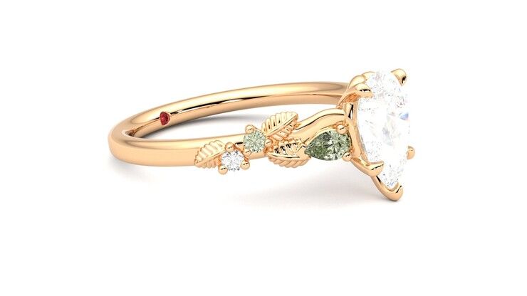 Taylor & Hart Lierre Pear Engagement Ring 360 degree image 7