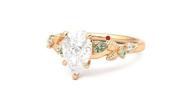 Taylor & Hart Lierre Pear Engagement Ring 360 degree image 26