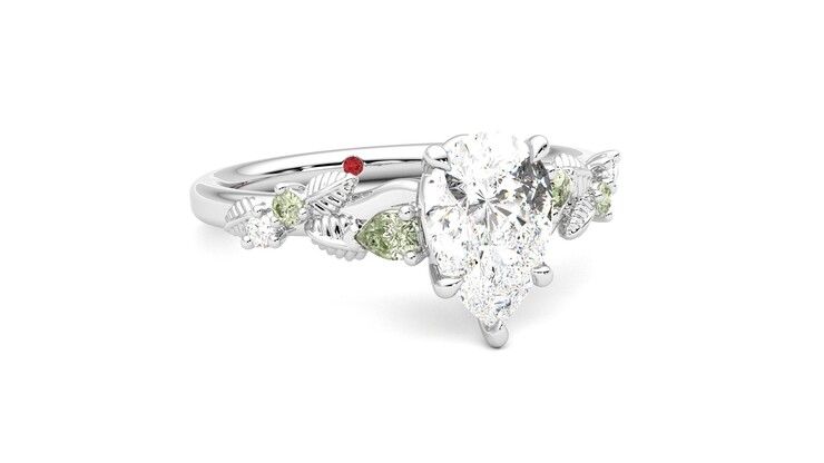 Taylor & Hart Lierre Pear Engagement Ring 360 degree image 4