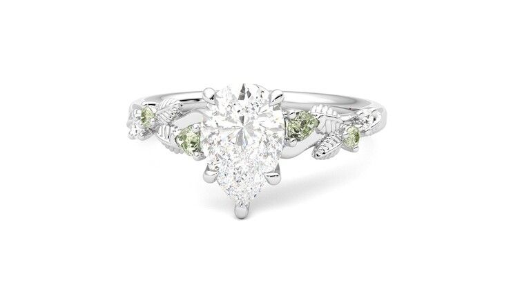 Taylor & Hart Lierre Pear Engagement Ring 360 degree image 28