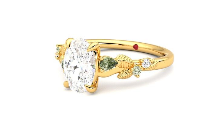 Taylor & Hart Lierre Oval Engagement Ring 360 degree image 21