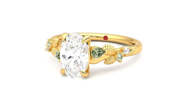 Taylor & Hart Lierre Oval Engagement Ring 360 degree image 22