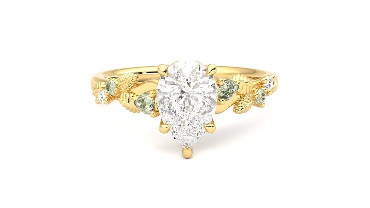 Taylor & Hart Lierre Pear Engagement Ring 360 degree image 1