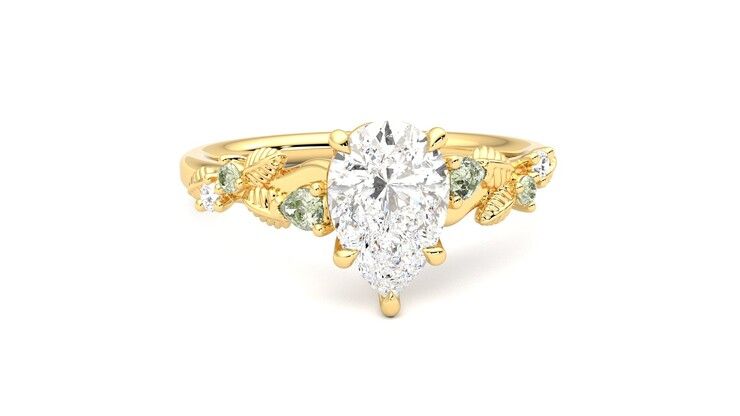 Taylor & Hart Lierre Pear Engagement Ring 360 degree image 2