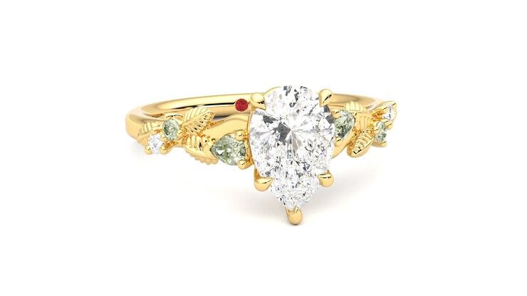 Taylor & Hart Lierre Pear Engagement Ring 360 degree image 3
