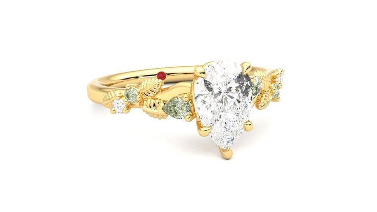 Taylor & Hart Lierre Pear Engagement Ring 360 degree image 4