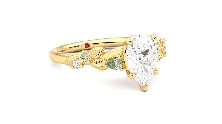 Taylor & Hart Lierre Pear Engagement Ring 360 degree image 5