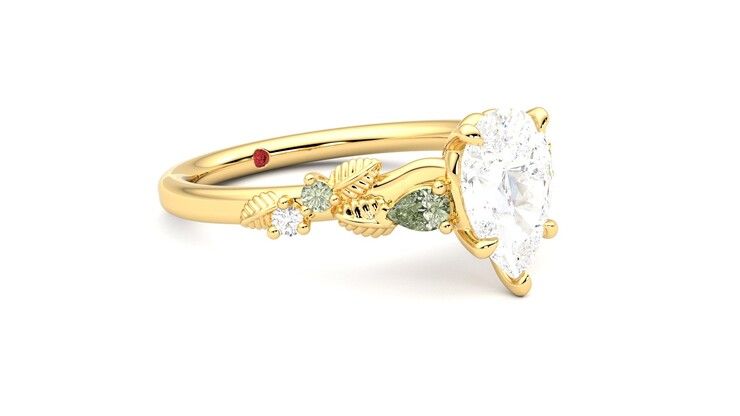 Taylor & Hart Lierre Pear Engagement Ring 360 degree image 6