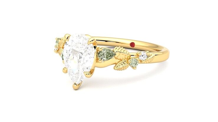 Taylor & Hart Lierre Pear Engagement Ring 360 degree image 25